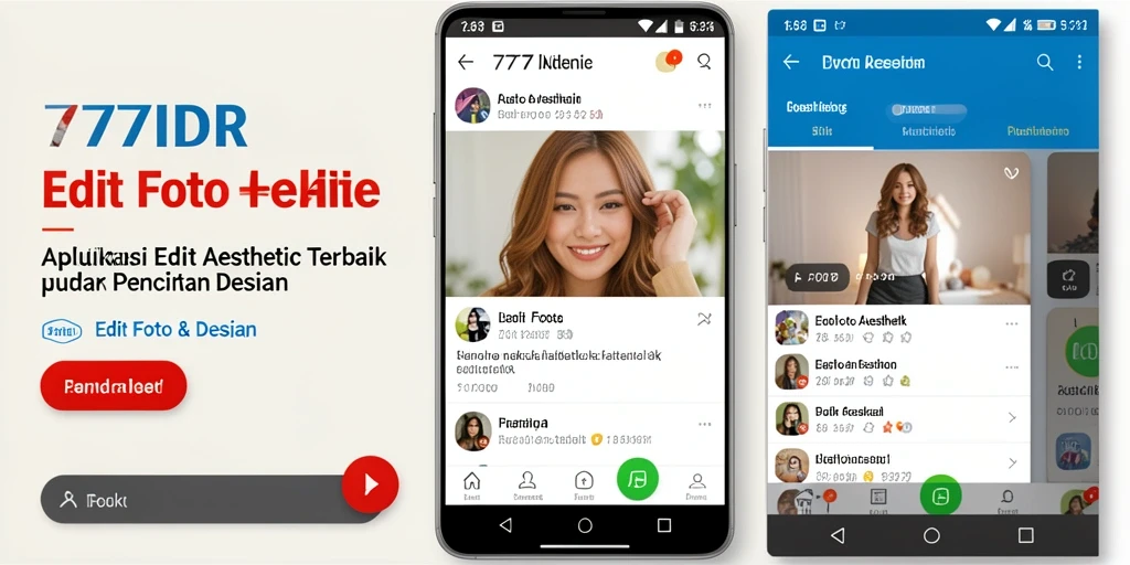 Antarmuka aplikasi 777IDR untuk edit foto aesthetic yang menarik.