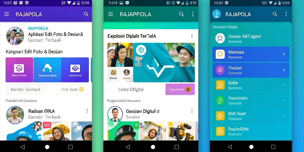 Screenshot antarmuka RAJAPOLA menunjukkan alat edit foto yang canggih.
