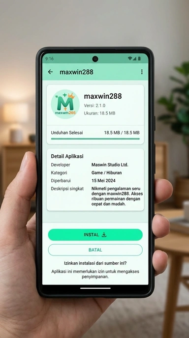 Tampilan halaman APK maxwin288